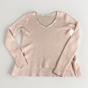 Jim & Selina 100% Cashmere Sweater Peach Women’s XS Oversized Quiet Luxury